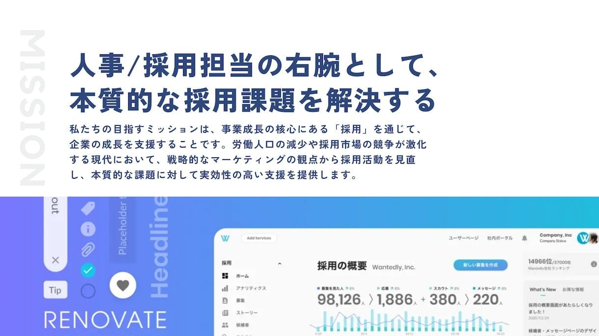 Wantedly｜採用運用代行します 「マーケティング視点×データ起点」で採用支援を提供します！ イメージ2