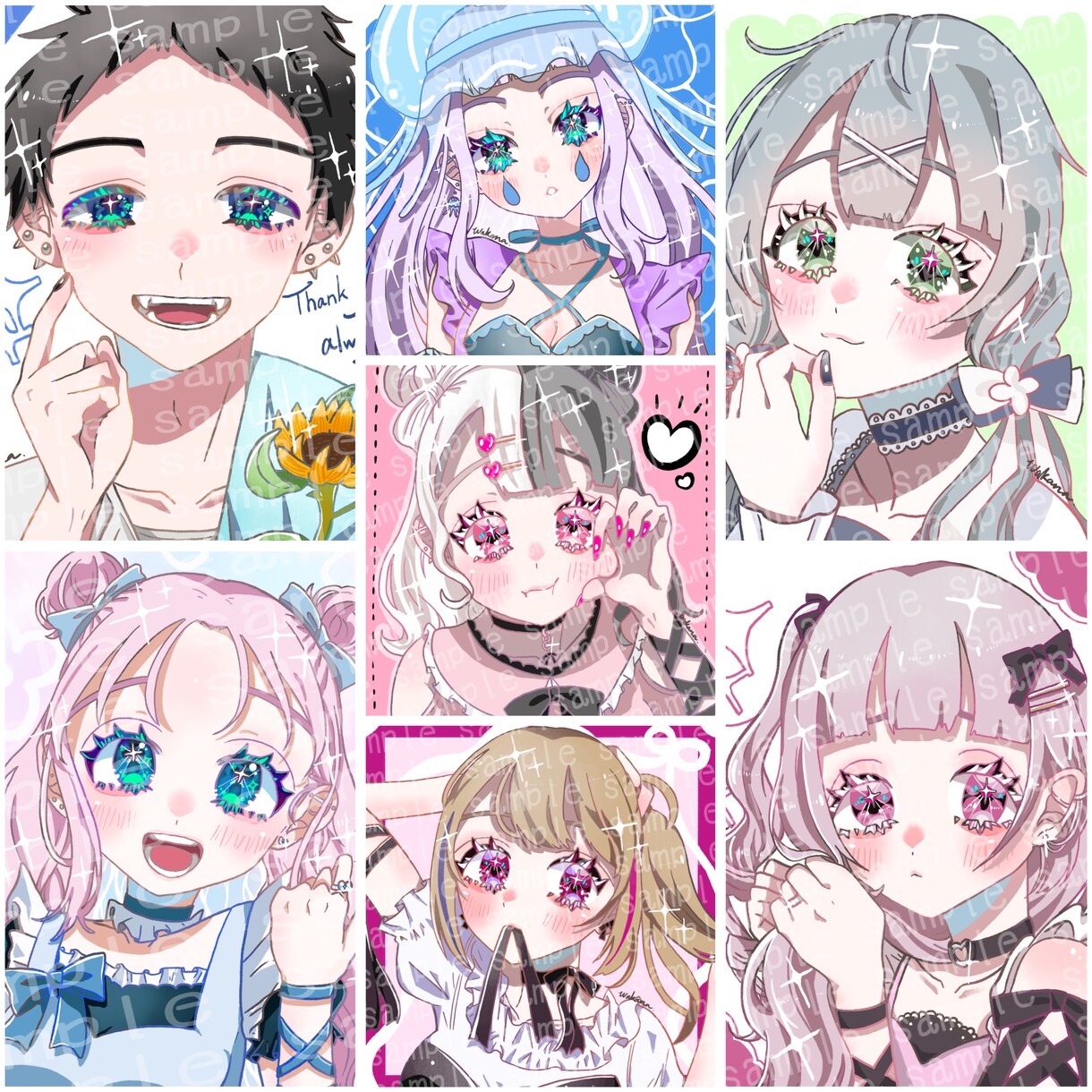 SNSで使えるアイコン描きます キラキラな瞳をあなたのオリジナルキャラクターにも! イメージ1