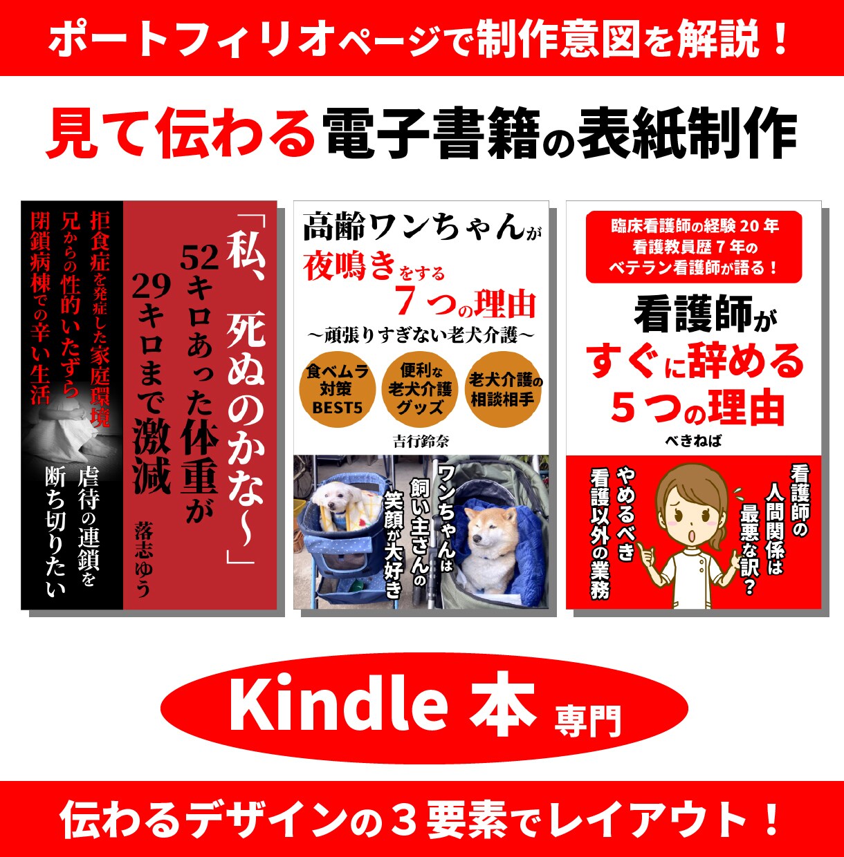 見て伝わる電子書籍Kindle本の表紙を制作します 受注から48時間以内に納品いたします。 イメージ6