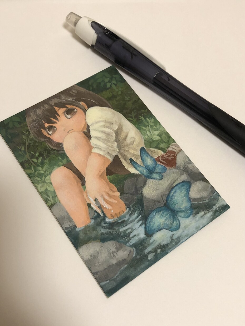 ATCサイズのアナログイラストを制作します プレゼント、インテリア等にいかがでしょうか？ イメージ1