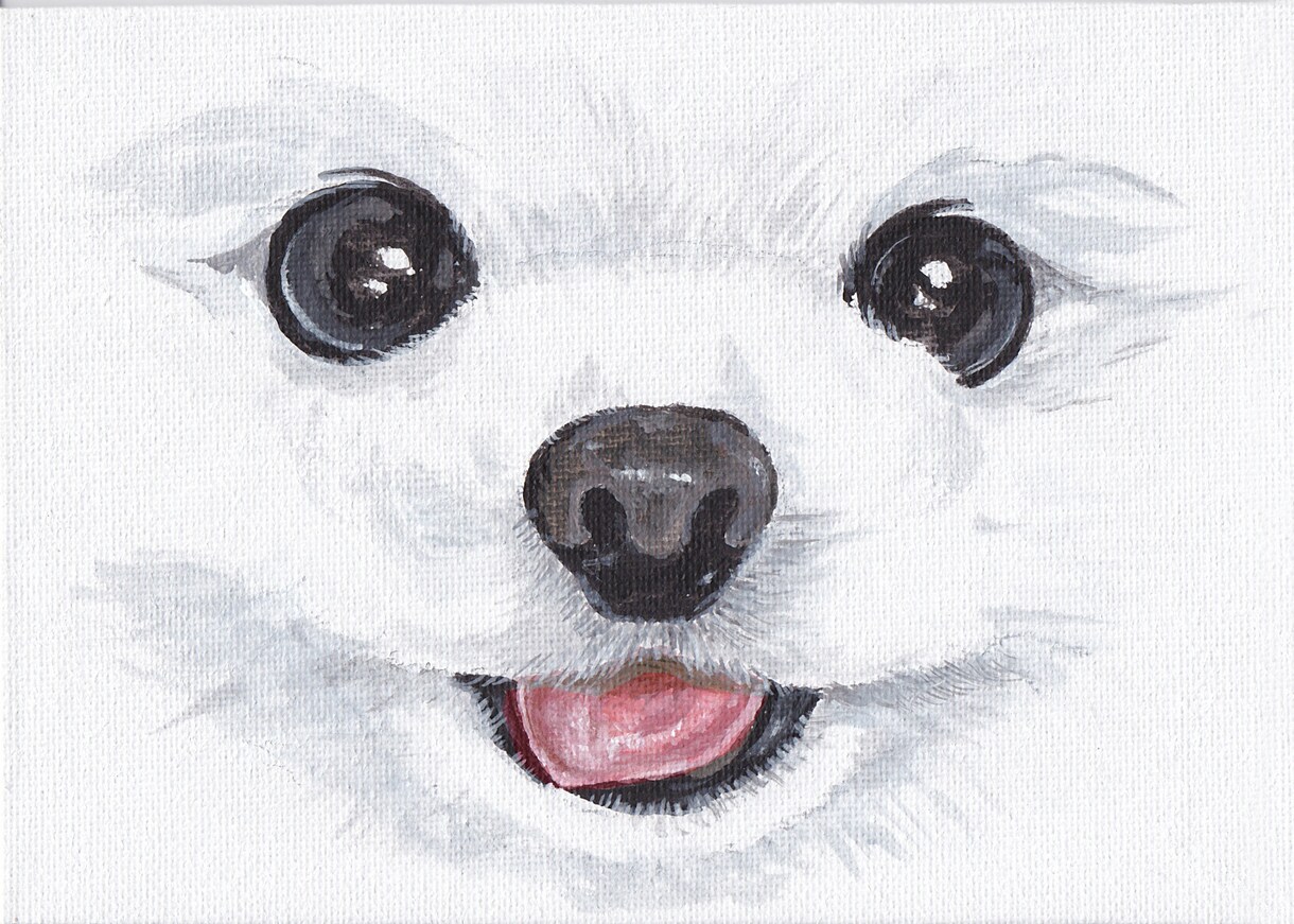 家族であるペットの一瞬の可愛さを似顔絵に描いてます アクリル絵の具でキャンバスボードにリアルに温かく描いてます イメージ3