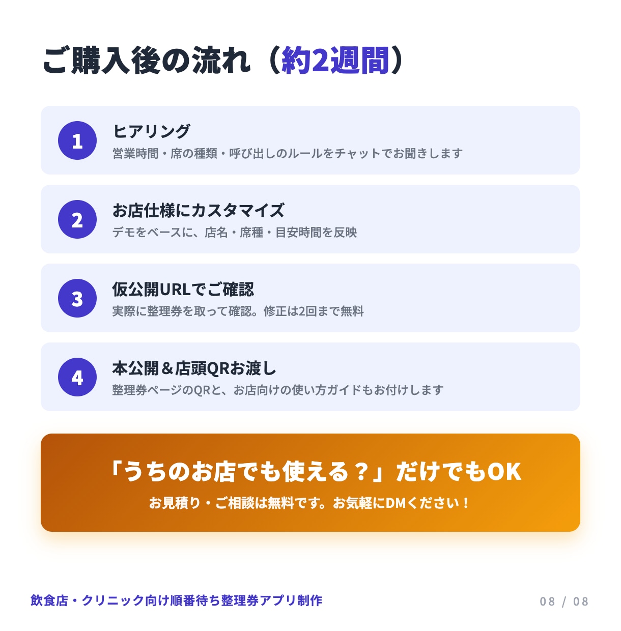 行列・順番待ちのWeb整理券アプリを制作します 店頭の行列を、スマホで取れる順番待ち整理券に イメージ8