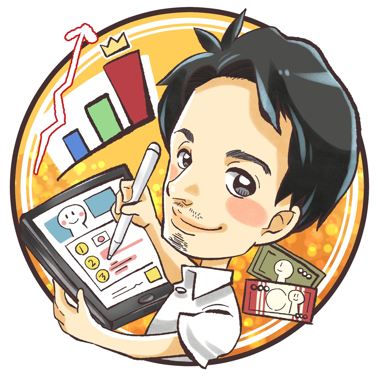 SNS用のキャラクター似顔絵アイコンを描きます SNSのアイコンにピッタリ、可愛いキャラクター似顔絵です イメージ7