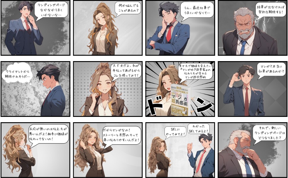 Wixで集客できるマンガLP制作します ストーリーで伝わり方が変わるマンガLPで集客を最大化します イメージ3