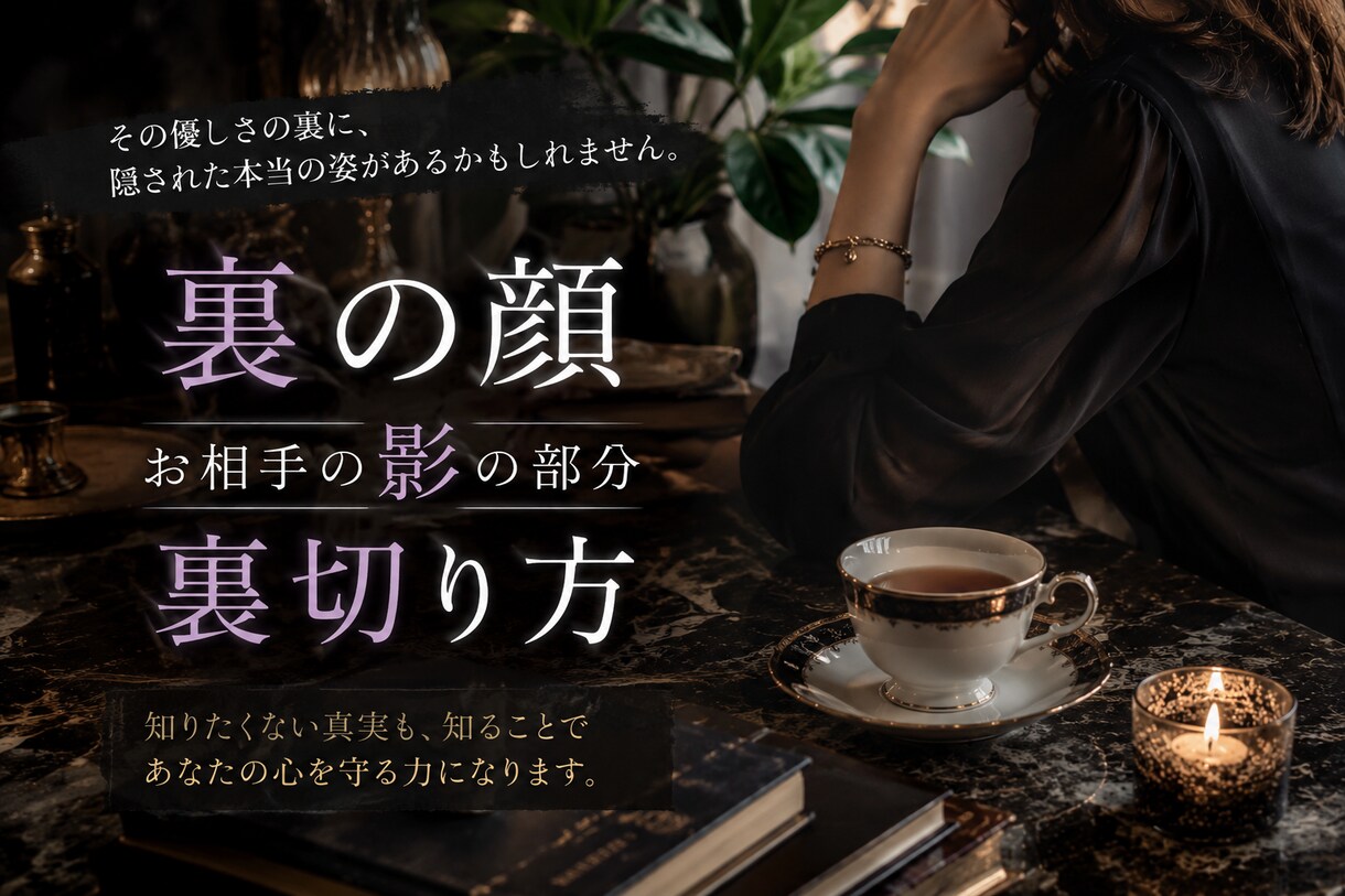 お相手の裏の顔しっかり視させていただきます どなたでも心さえあれば闇も光も必ず作られます イメージ1