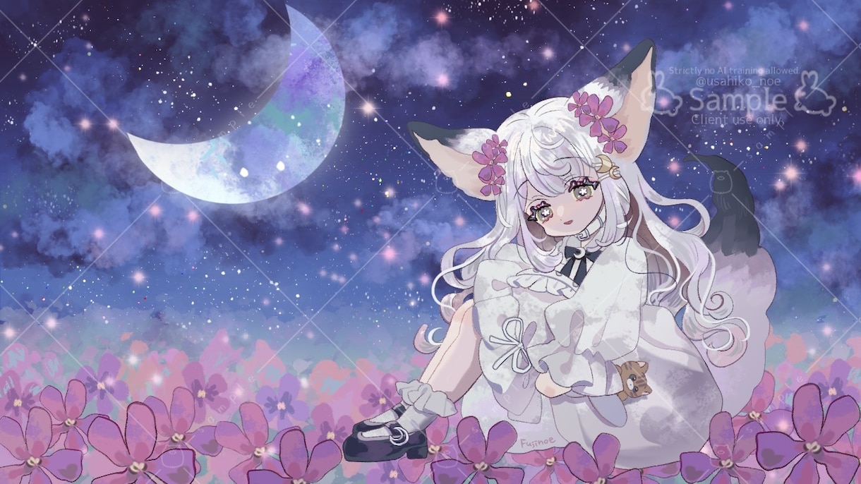 ドリーミーパステルな柔らかく幻想的な絵を制作します SNSアイコンやサムネ、ギフトなどに！女の子が得意です。 イメージ9
