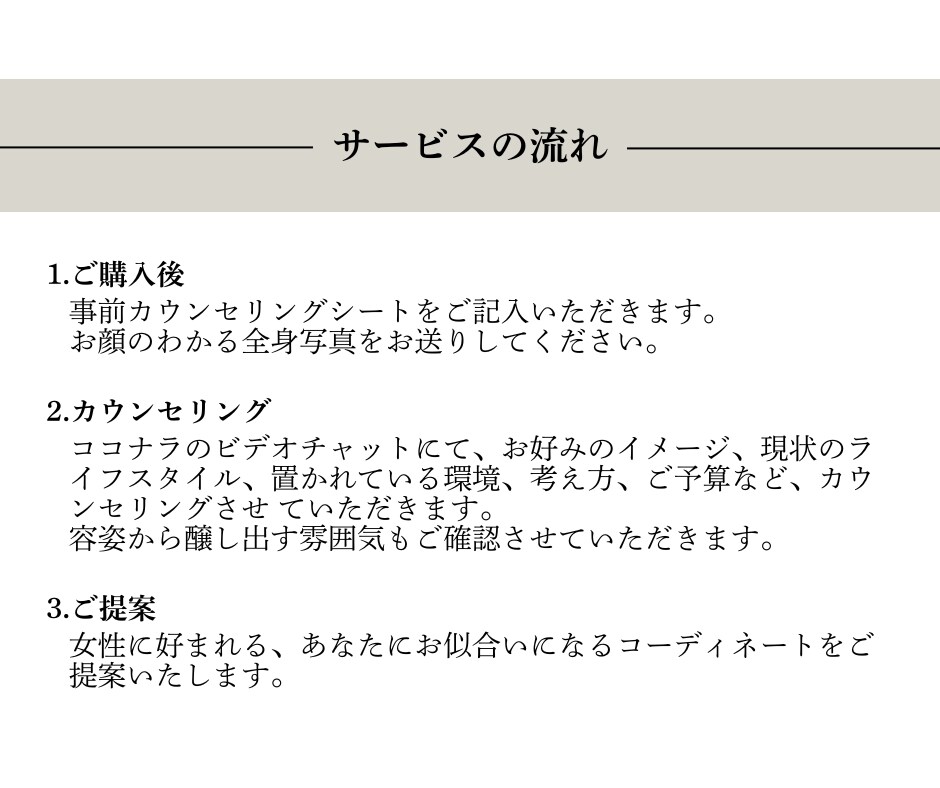 婚活男性必見!!女性に好まれるコーデを提案します 服に悩まず、自信を持ってデートを楽しめるようになります!! イメージ2