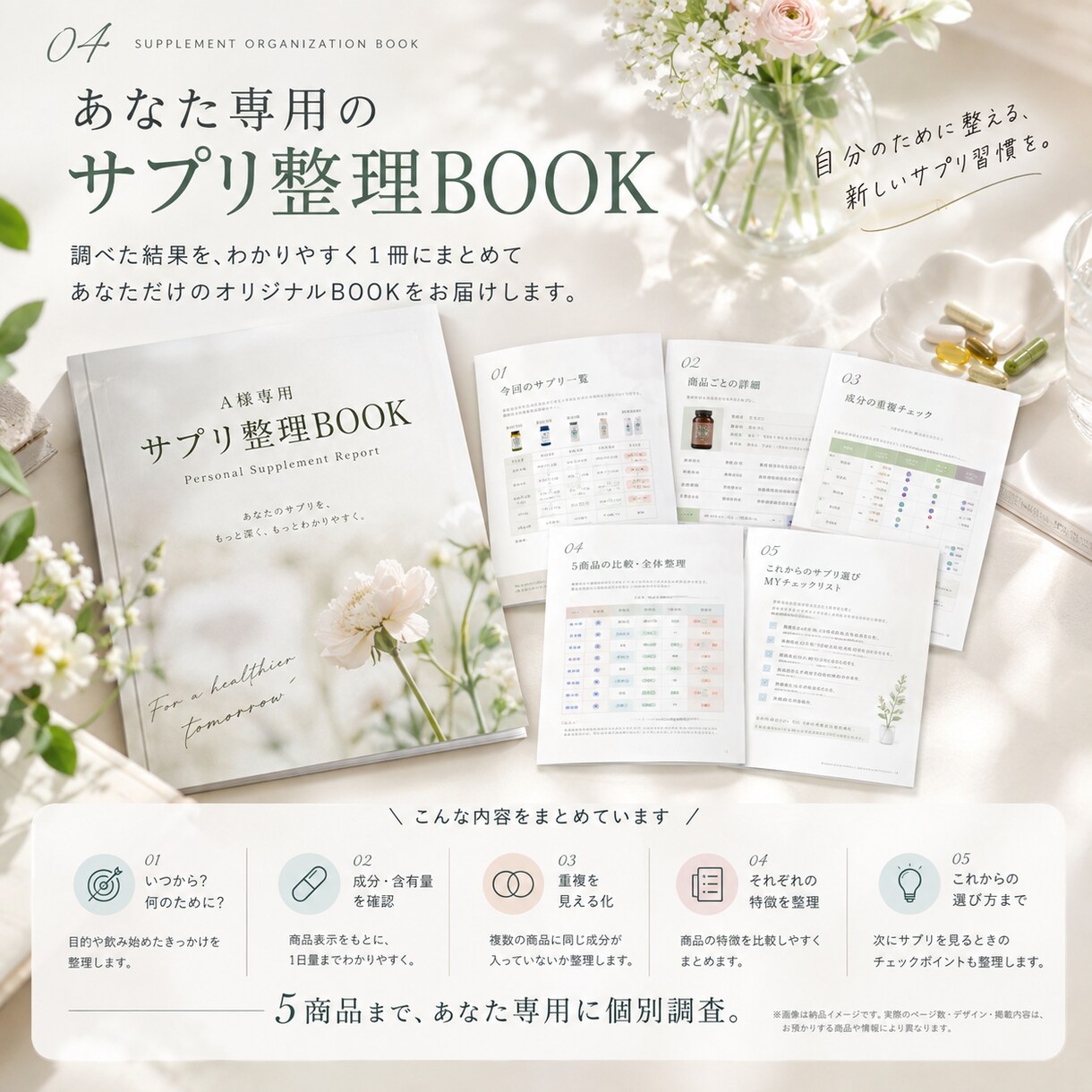 増えすぎたサプリを一緒に【棚卸】します 【あなた専用】サプリコンシェルジュ☘️整理BOOK付 イメージ4