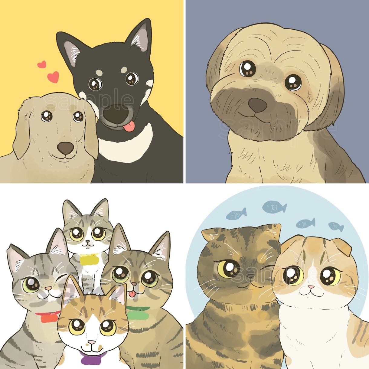 ペットの似顔絵アイコンお描きします 犬、猫、鳥などペットの似顔絵アイコンを作成致します！ イメージ5