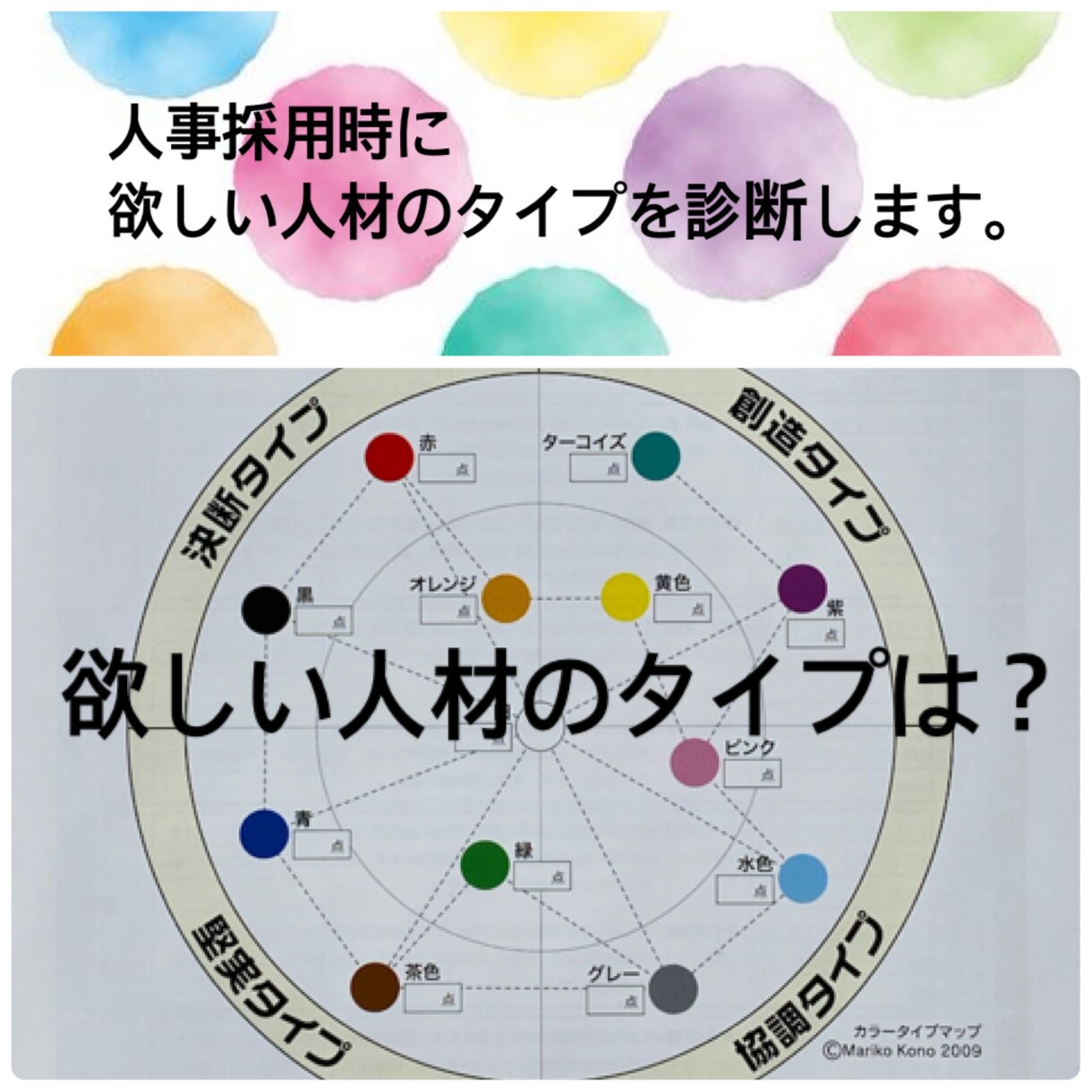 欲しい人材のタイプを診断します 人事採用面談時、深層心理を紐解くことでタイプが分かります。 イメージ1
