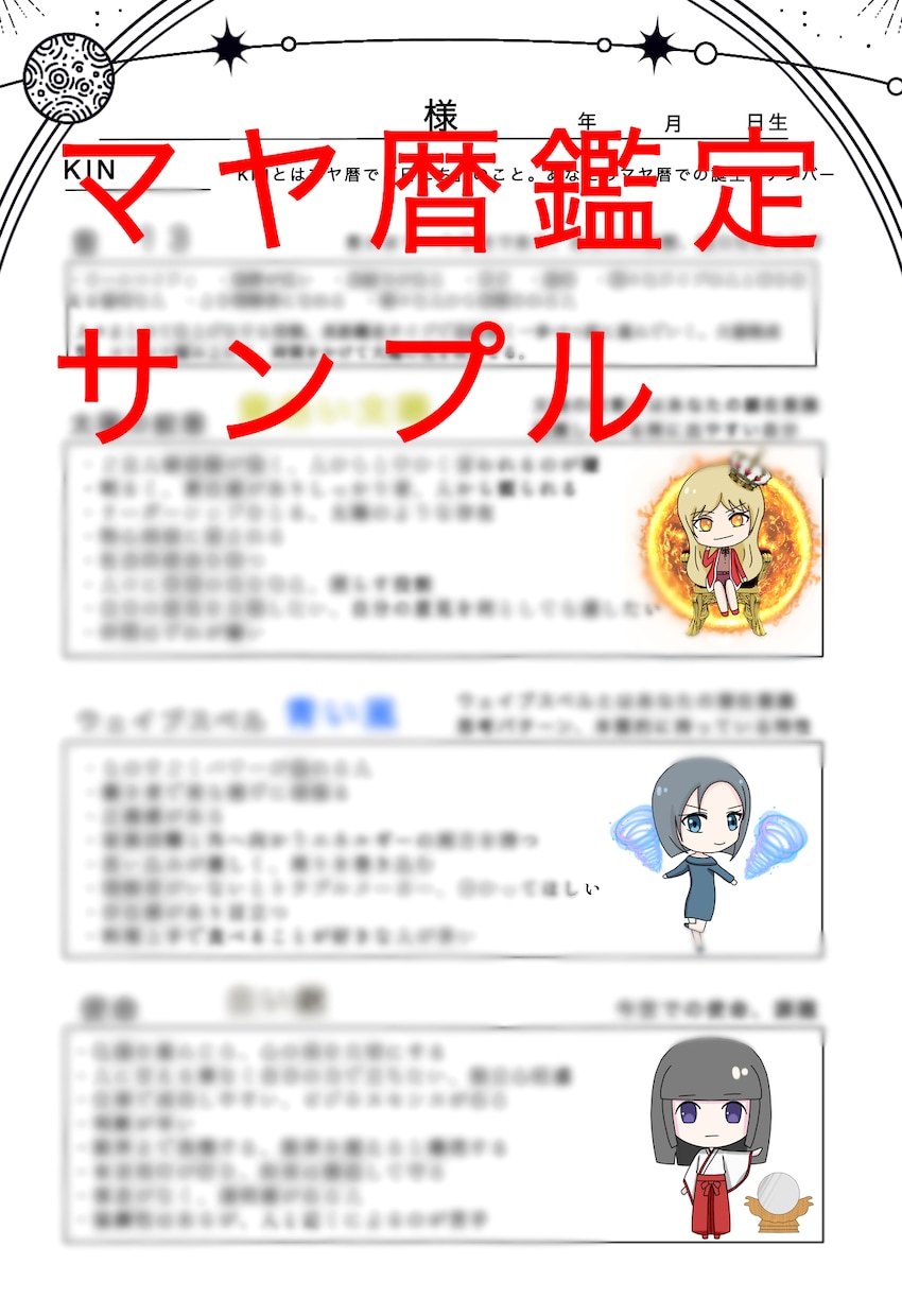 占い結果からあなたの心のオリジナルキャラを描きます 占い師兼イラストレーターが描くあなたの心のキャラ、鑑定書付 イメージ5
