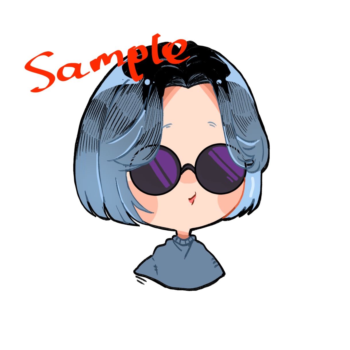 ミニキャラSNSアイコン　似顔絵描きます デフォルメ化したイラスト　SNS ブログなどのアイコンに イメージ3
