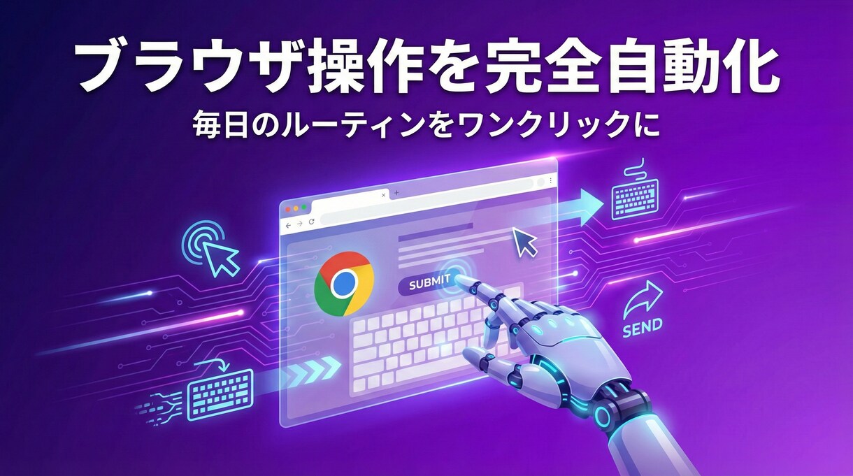 即日着手◎ブラウザ操作を完全自動化します 毎日のブラウザ操作をボタン1つで完全自動化！ イメージ1