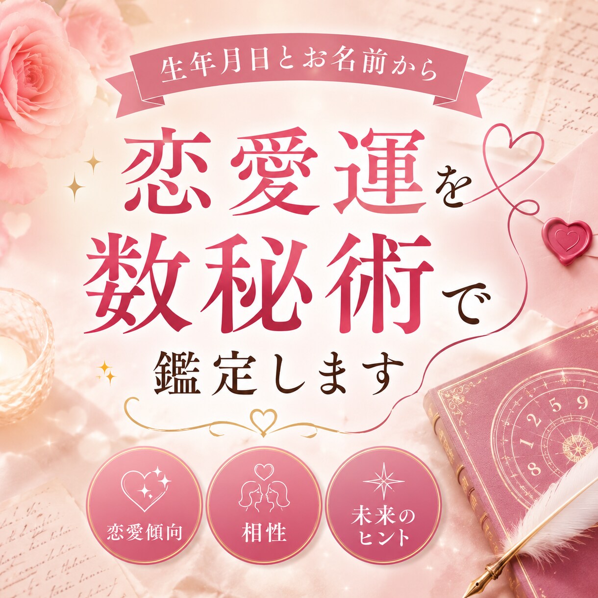 あなたの恋愛運を数秘術で鑑定します 恋愛運の流れを数秘術で鑑定【オリジナル鑑定書をお届け】 イメージ1
