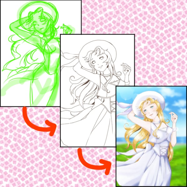 ラフ・落書き、線画にします ラフ画やノートの端っこの落書きを活かします イメージ1