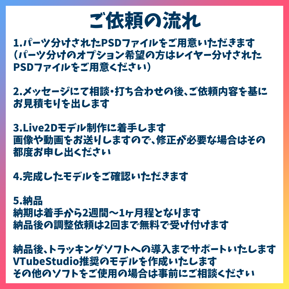 VTuber向けLive2Dモデル制作承ります 表情豊かでなめらかな動き、ハイクオリティなモデルをお届け！ イメージ2