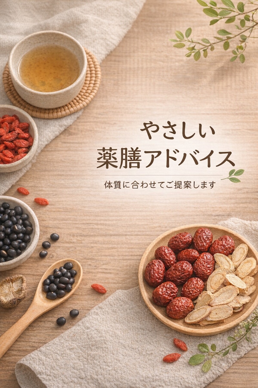 体質に合わせた薬膳アドバイスします 薬剤師がやさしく体質を整えます イメージ1