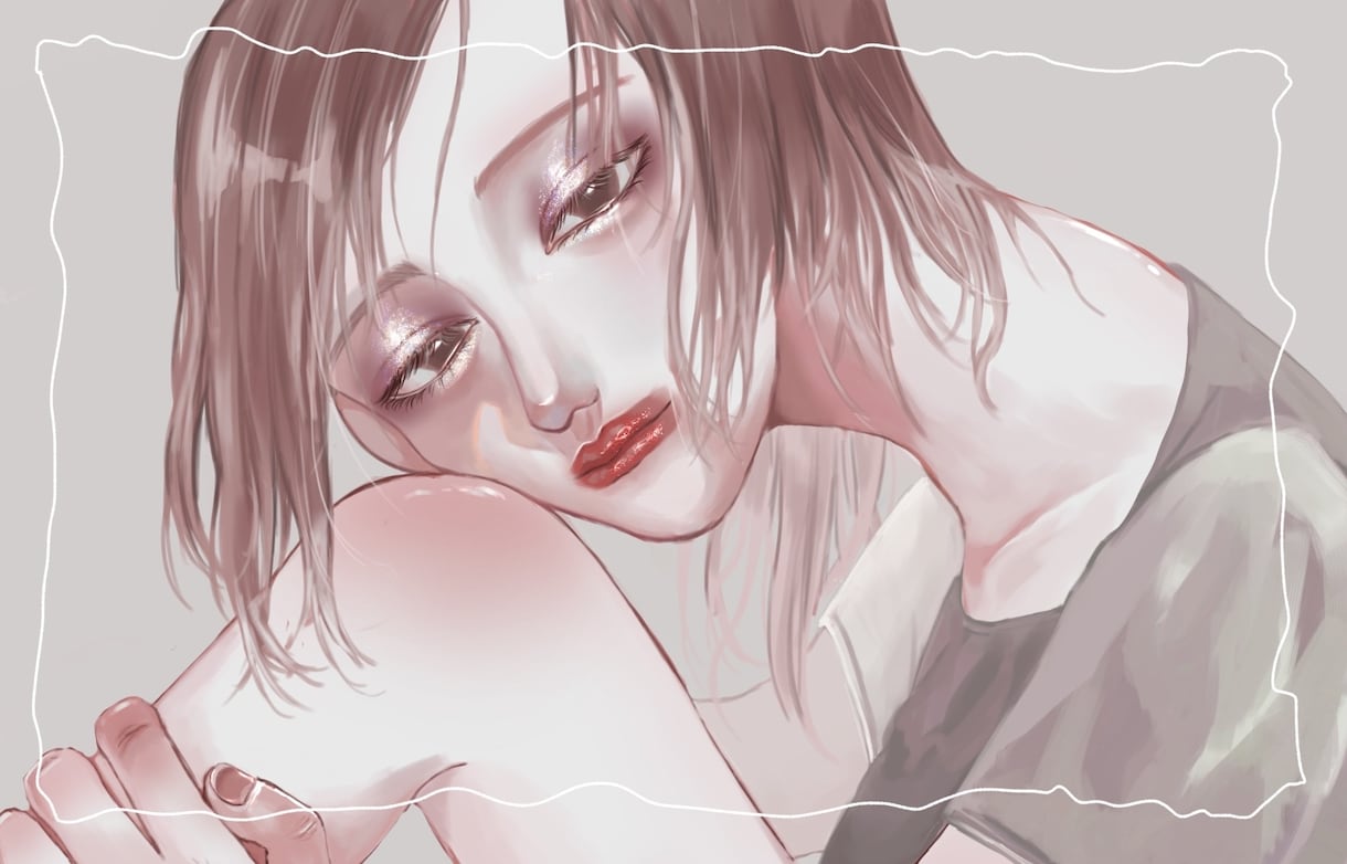 1枚絵/SNS用アイコン描きます アンニュイで綺麗な女の子を描きます！ご要望受け付けます イメージ4