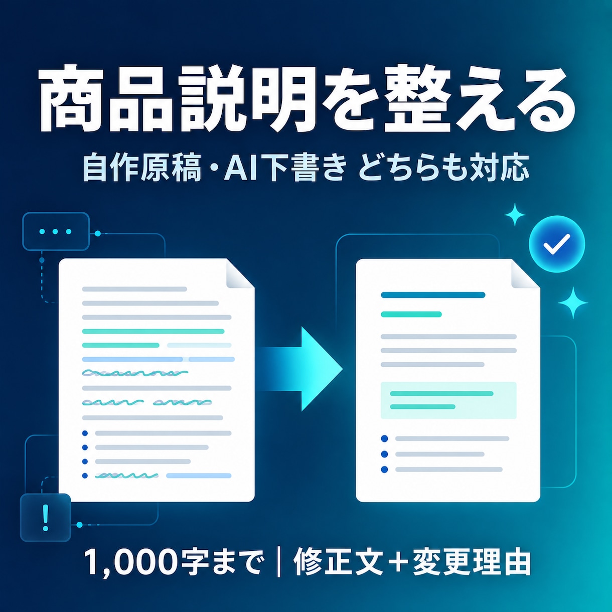 商品説明を読みやすく伝わる文章に整えます 原稿1点・1,000字まで｜修正文と変更理由をお渡し イメージ1
