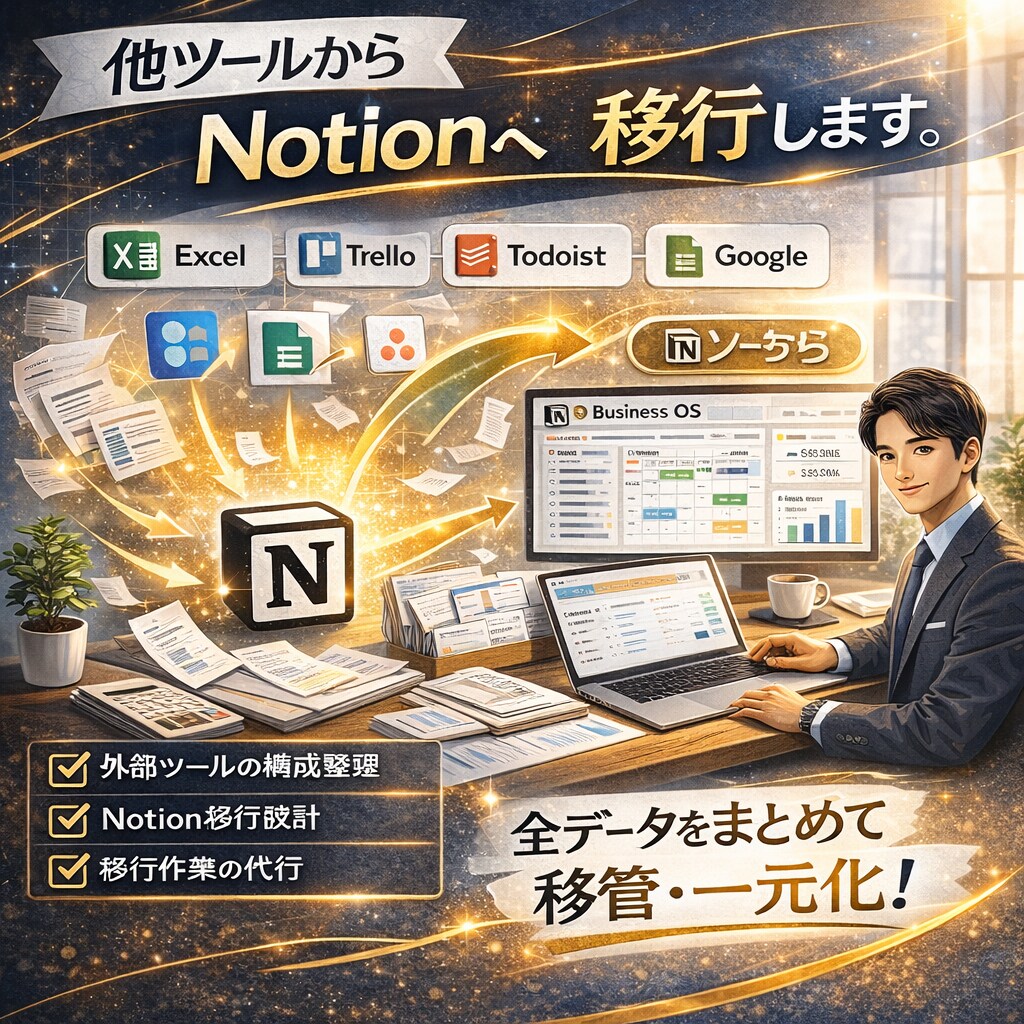 10.他ツールからNotionへ移行します Excelから卒業!手作業を減らす イメージ1