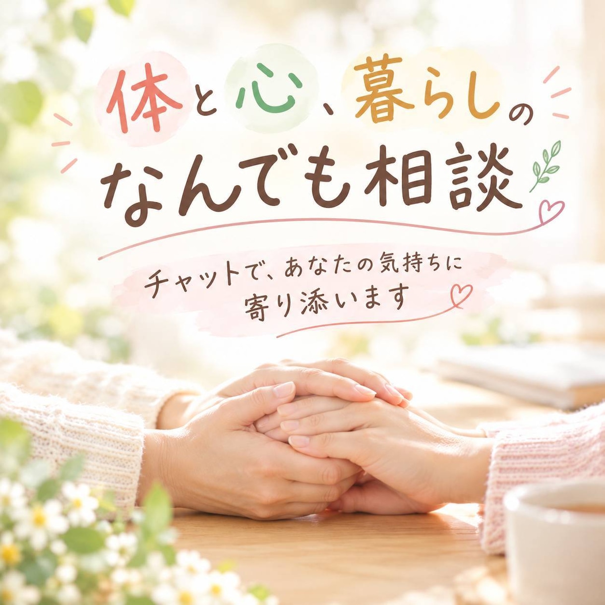 心・体・暮らしのなんでも相談ます 誰にも言えない気持ちも大丈夫。自分らしい選択を見つける3日間 イメージ1