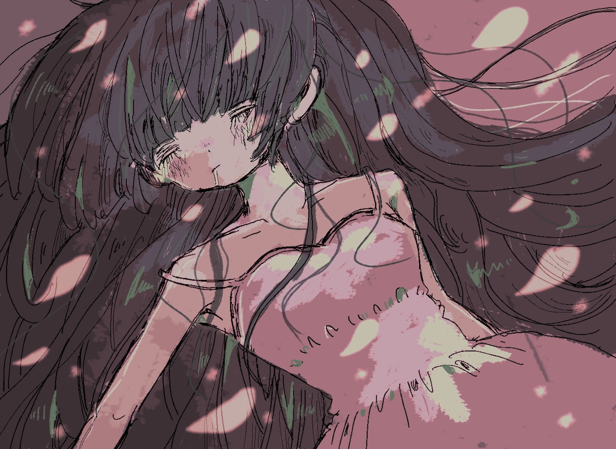 アンニュイで儚い、おしゃれなイラスト描きます 心に響く、少しアンニュイでエモいイラストを制作します イメージ1
