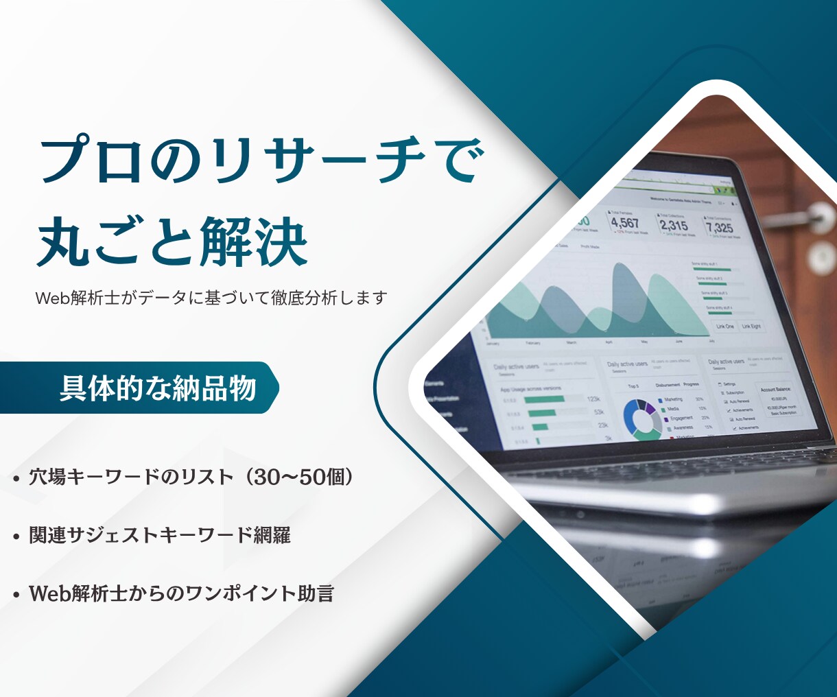 検索上位を狙う！穴場SEOキーワード調査します Web解析士など5資格保有！ブログ初心者歓迎・丸投げOK イメージ3