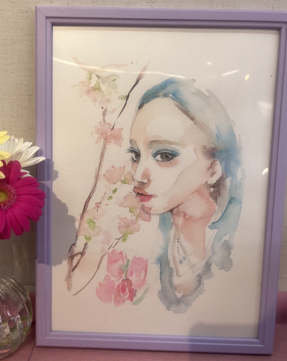 送料込み！手描き水彩原画を2Lサイズで届けます 家族の記念日や大切な方へのプレゼント、ペットとの思い出に！ イメージ10