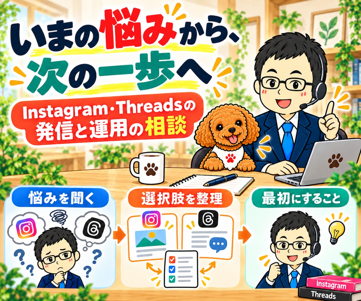 Instagram・Threadsを電話相談します 投稿ネタ・プロフィール・AI活用を電話で一緒に整理 イメージ4