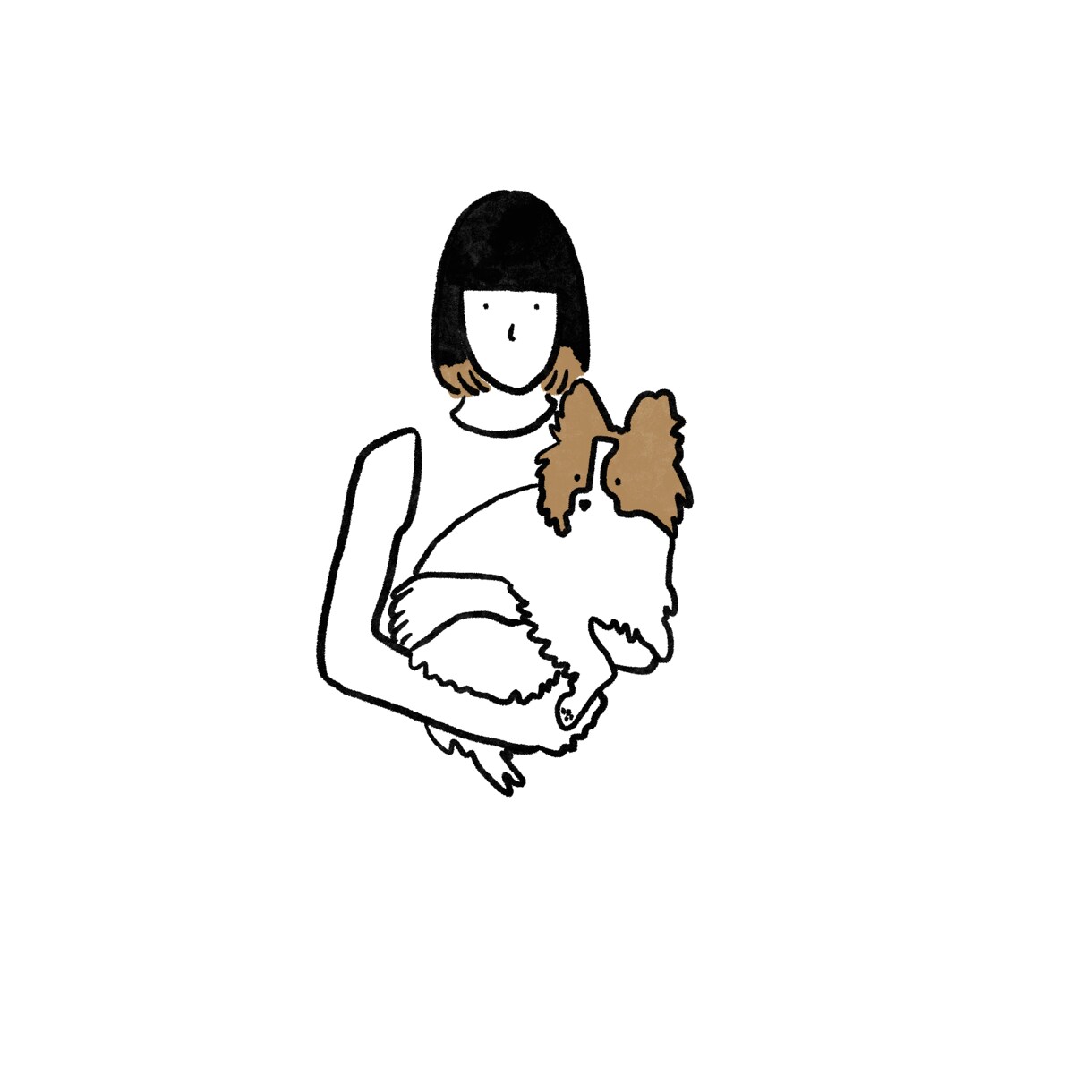 ペットと2ショットイラスト描いてます シンプルだけど温かみのあるイラストです イメージ4