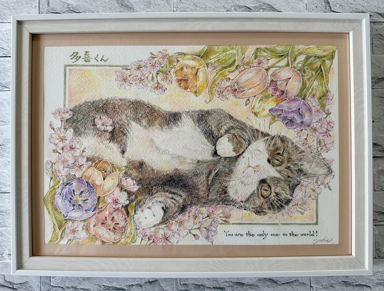 愛らしいペットさんの似顔絵を色鉛筆で描きます "うちの子"の特別な1枚はいかがでしょう イメージ1