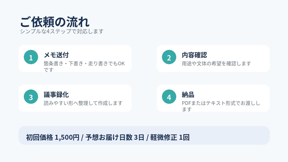 会議メモを議事録に整えます 箇条書きメモを読みやすく整理します イメージ4
