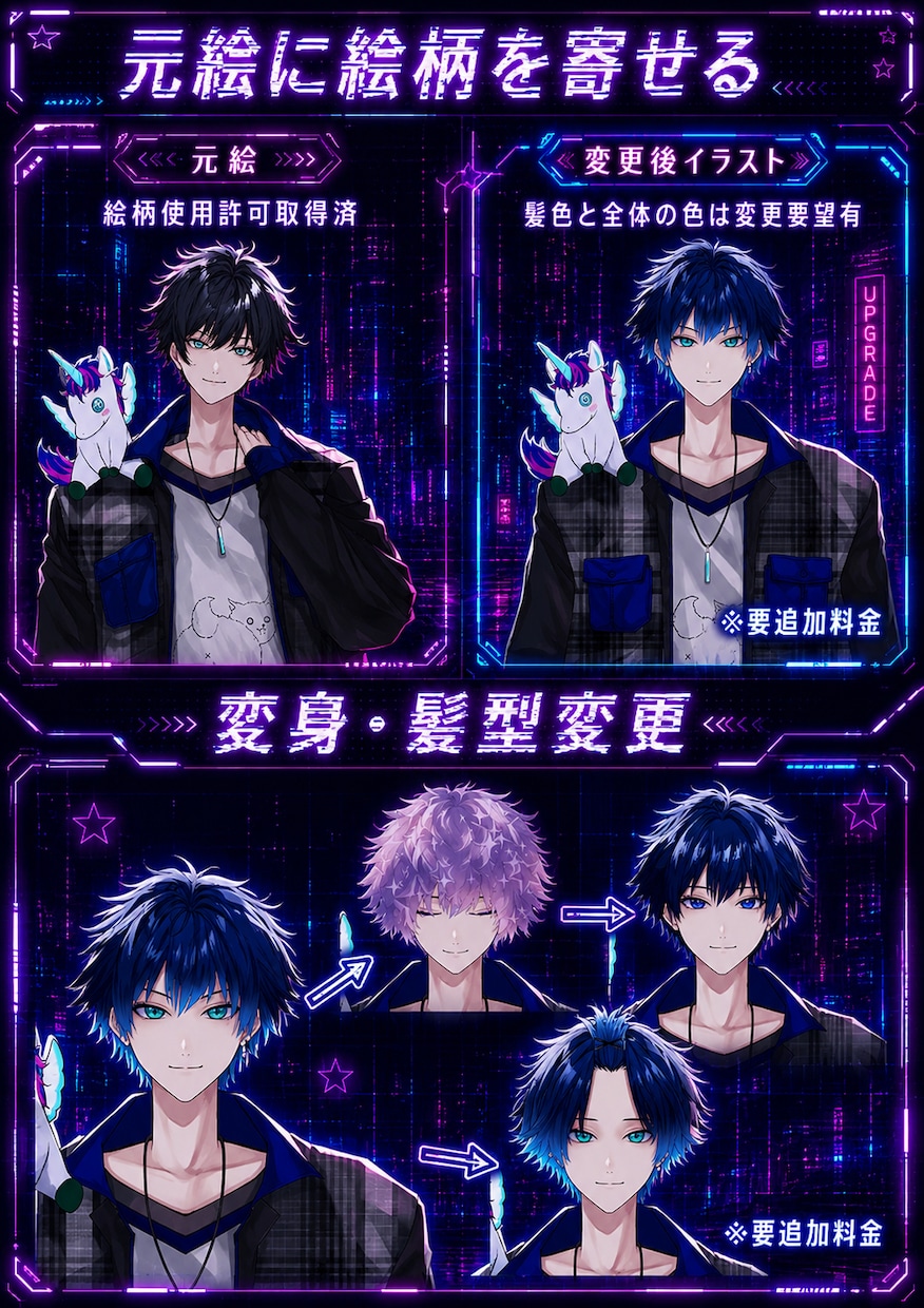 先着1万円引！イケメン男性Vtuber制作承ります 先着一万円引！SDキャラ・ロゴ・配信画面・キービジュ・三面図 イメージ9