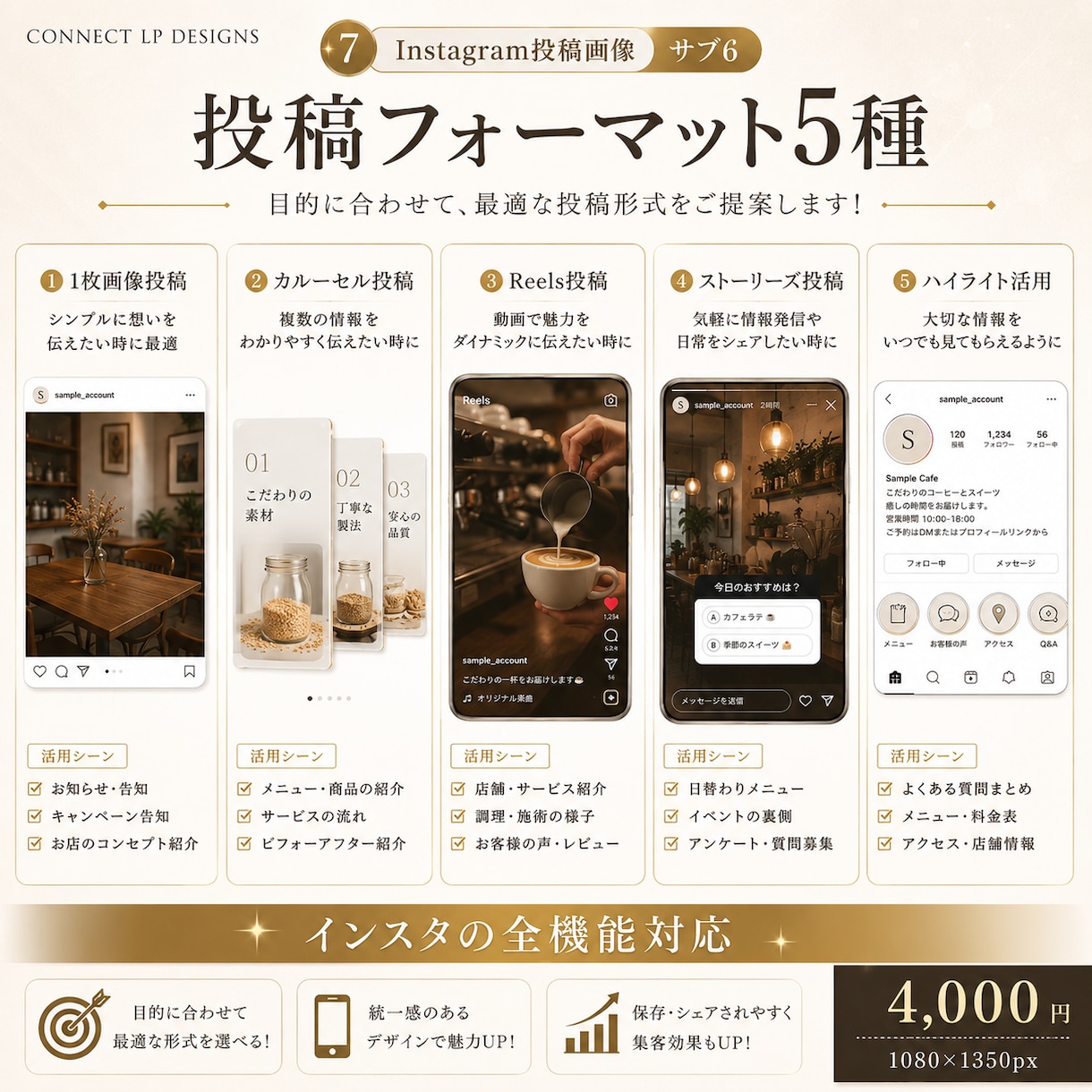 店舗・サロン向けInstagram投稿画像作ります サービス紹介/料金/予約案内/LP誘導投稿画像 イメージ6