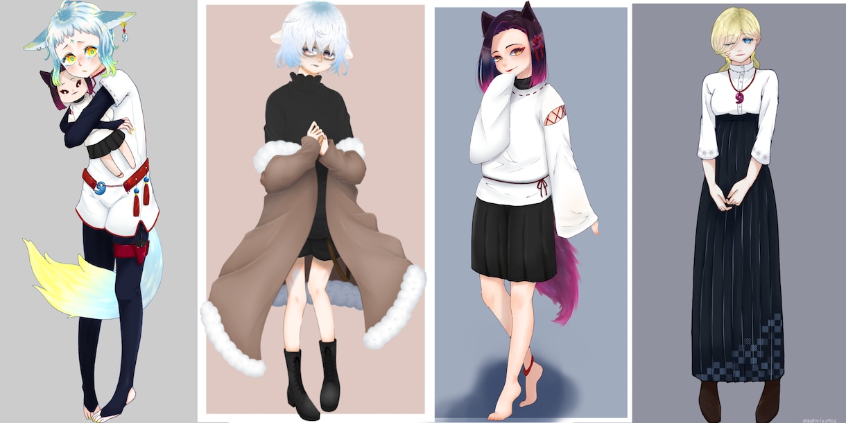 Vtuberアバター全身イラストを丁寧に制作します Vtuberアバターを可愛く、個性的に描きます！ イメージ1