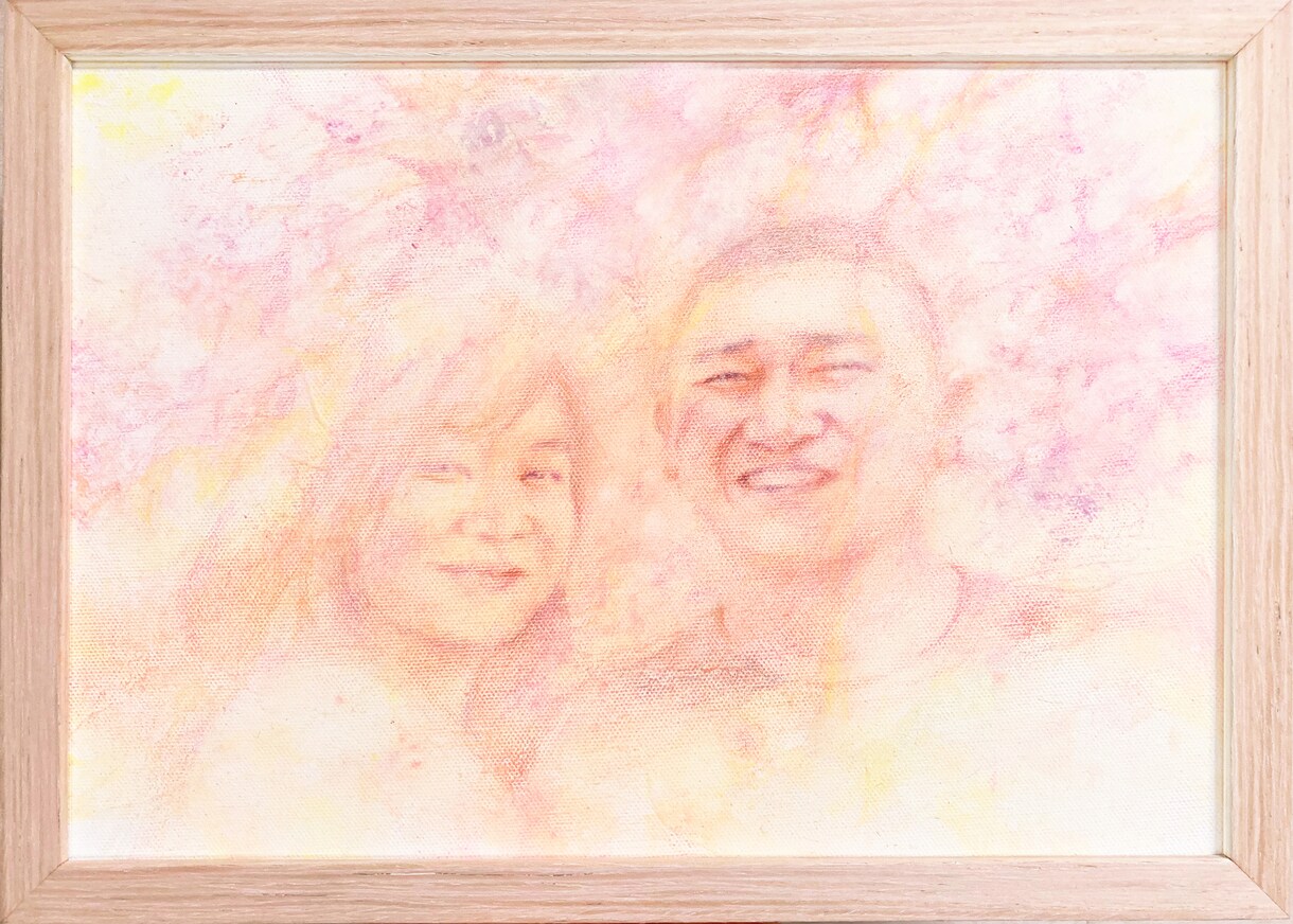 原画納品！手描き似顔絵で特別な贈り物を作成します キャンバスボードに絵の具と色鉛筆にてお描きいたします！ イメージ4