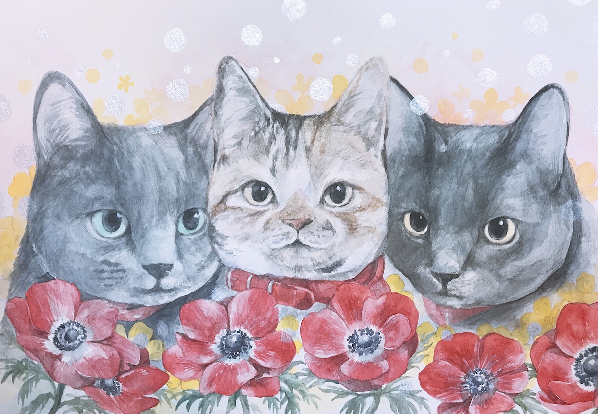 夏休み限定価格★水彩でペットの似顔絵お描きします お客様の大切なご家族を水彩画の優しい雰囲気でお描きします！ イメージ4