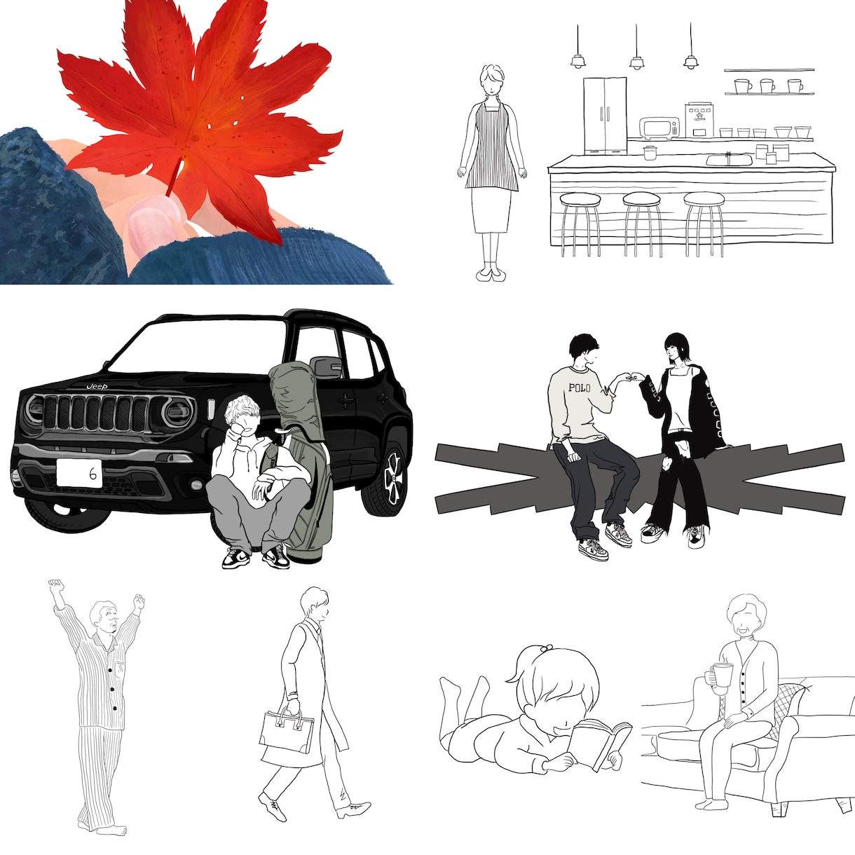 緩めのシンプル線画(人・物・植物など)描きます お洒落な仕上げ感やリアルに描くことができます！ イメージ5