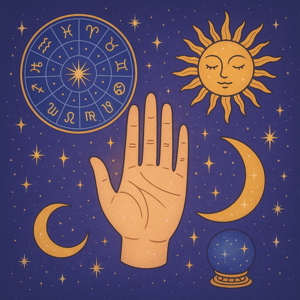 西洋占星術＋手相占いであなたの運勢をみます 。生年月日や手のひらには、あなたの人生の地図が刻まれています イメージ1