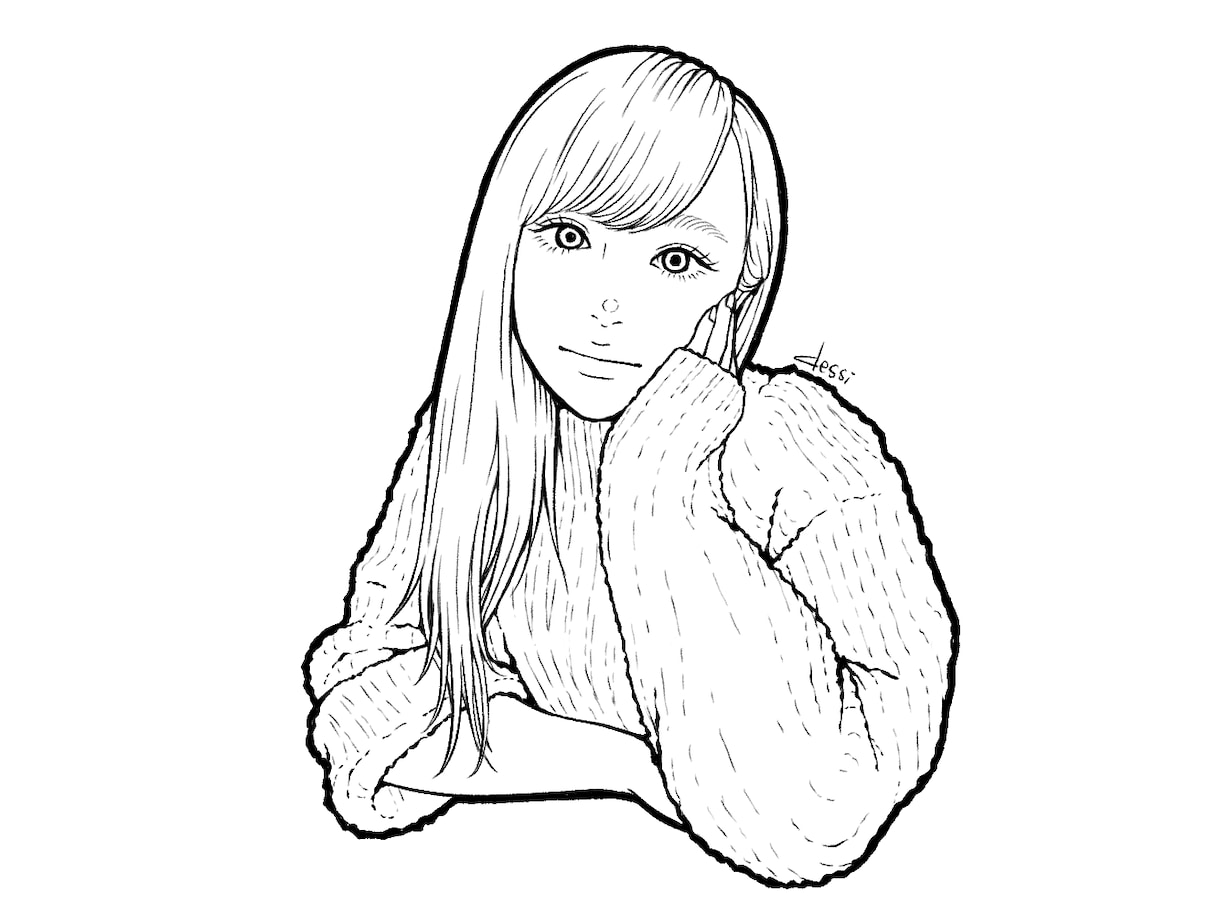 プチギフトにぴったり！シンプル線画似顔絵描きます 記念日、イベントのプレゼントに。印刷orデータから選べます イメージ5