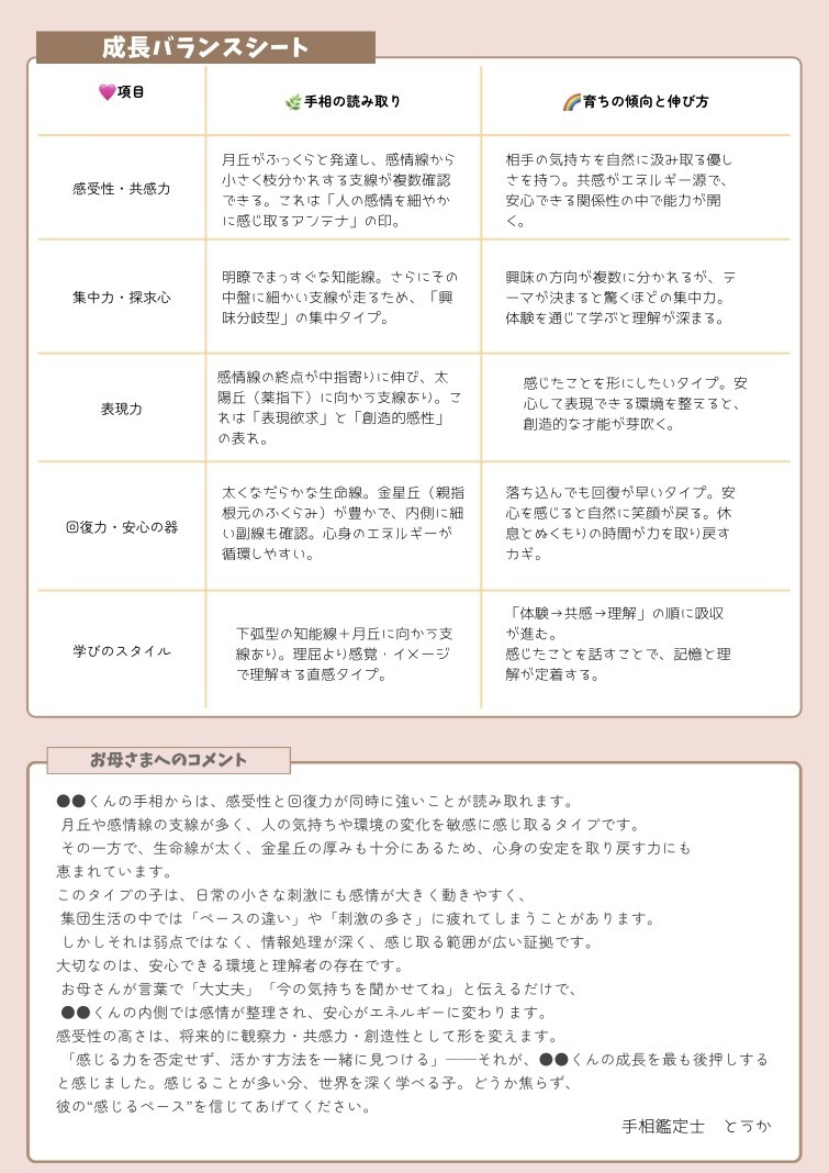 お子さまの手相で個性と才能を読み解きます お母さまが迷わないための“育ちの設計図” イメージ3