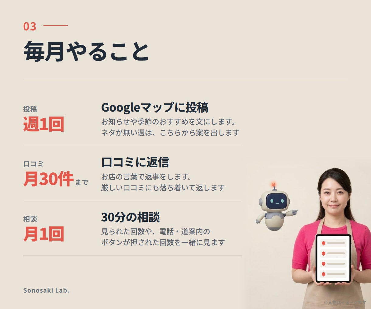 GoogleマップのMEO運用を毎月代行します 週1回の投稿と口コミ返信｜サクラなし・縛りなし イメージ3