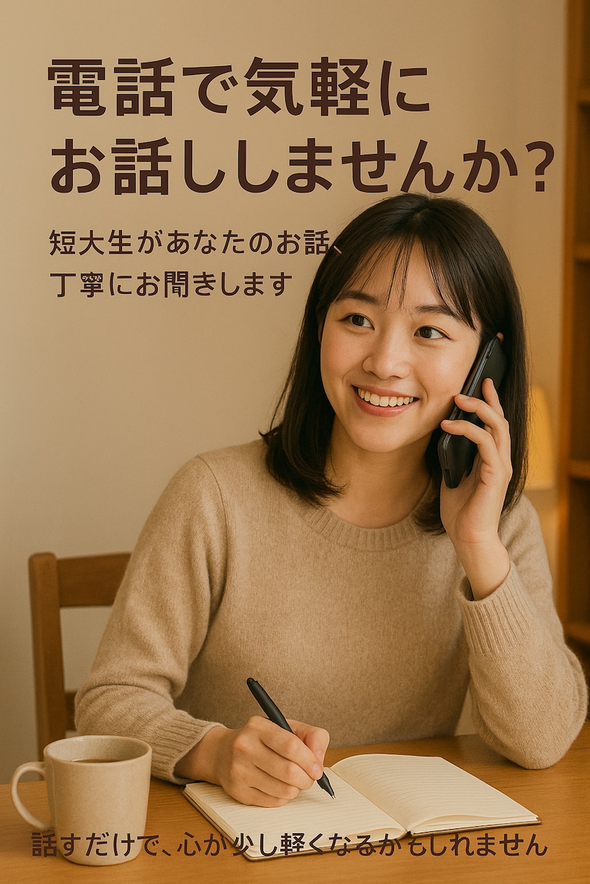 短大生がやさしくお話聞きます 初めての方も安心。やさしく話しやすい雰囲気を大切にしています イメージ1
