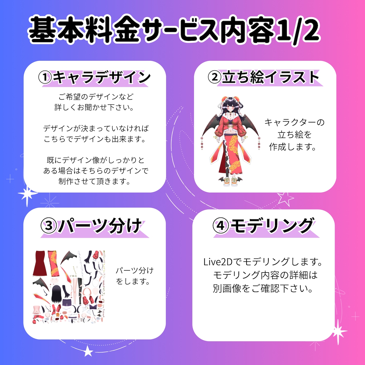 魅力的なvtuber作成します 商用利用・二次利用可能でグッズ化OK♩ イメージ2