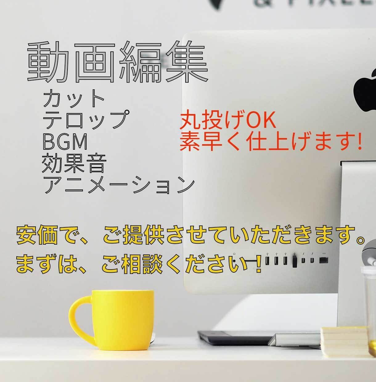 動画編集をします レスポンスは早く対応させていただきます。 イメージ1