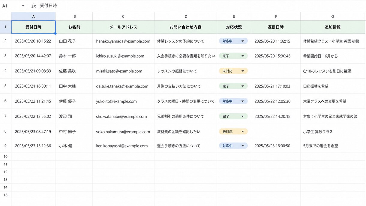 教室向け問い合わせ管理を導入ます 自動返信・顧客検索・QR受付をまとめて導入 イメージ2