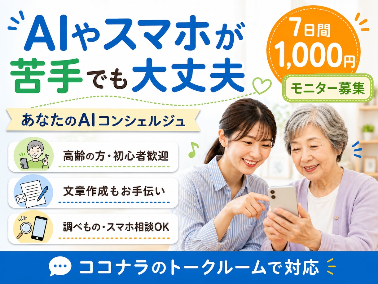 AI初心者のお困りごとを7日間サポートします 文章作成・調べ物・ChatGPTの使い方を分かり易く伝授 イメージ1