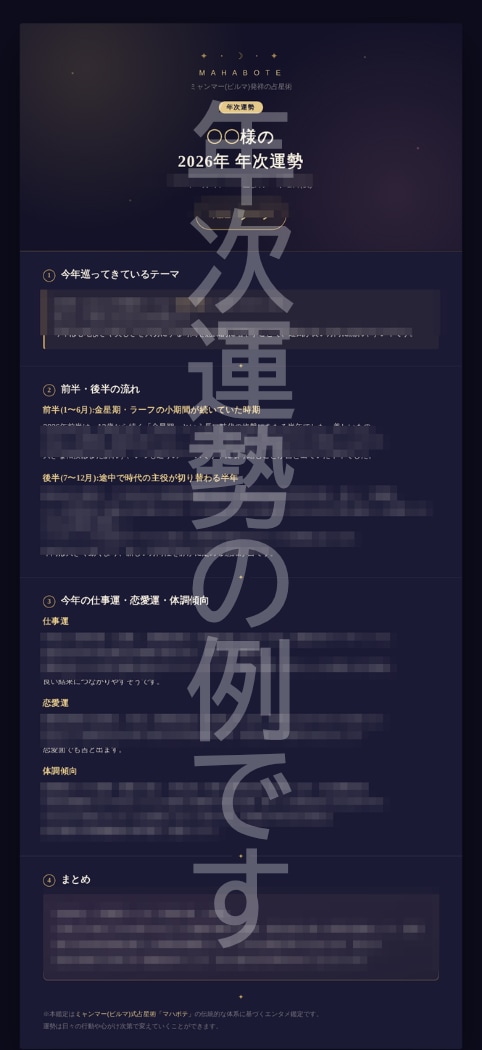 ミャンマー式占星術【マハボテ】で相性を鑑定します 【相性診断フル】　詳細な相性診断と今後のアドバイス イメージ7