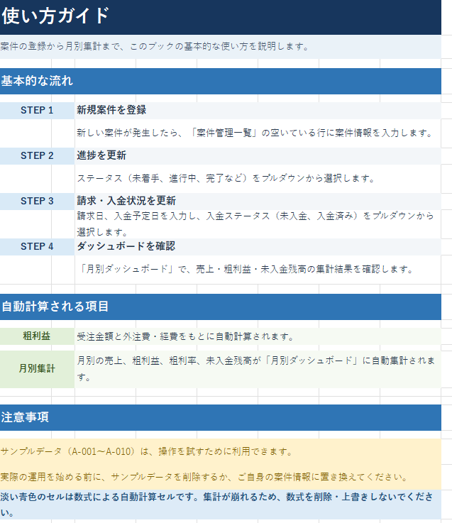 売上と納期をひと目で管理します 副業・ココナラ出品者向けExcel管理シート イメージ5
