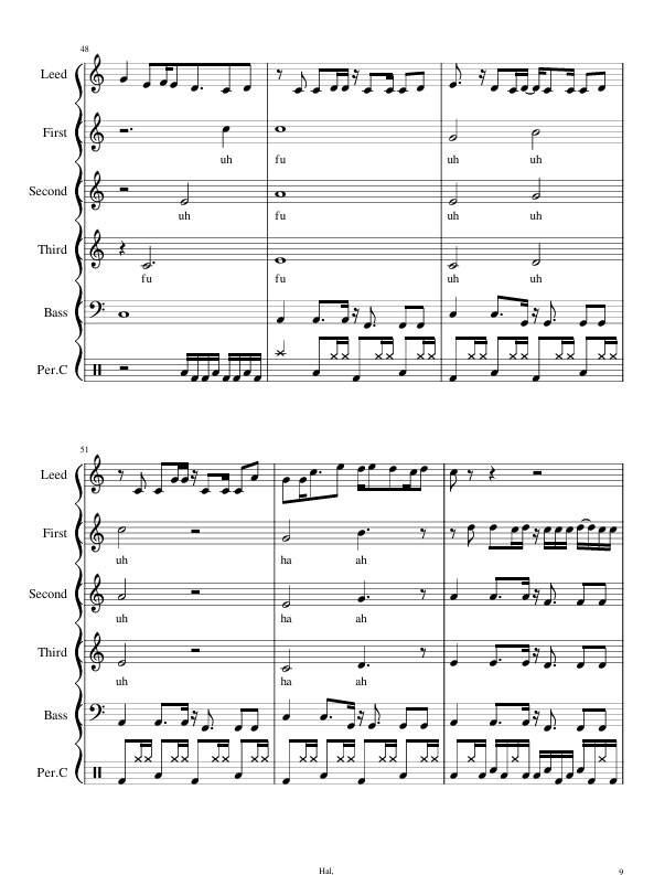 ご指定の楽曲を即日アカペラ用に編曲します アカペラ楽譜でお手元に(ボカロ・ロックバンド曲大歓迎) イメージ8